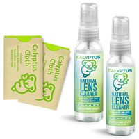 Calyptus Eyeglass Lens Cleaner Spray Care Kit | 100% Natural, Plant Based, Non-Toxic, and Safe | Alcohol Free, Ammonia Free, VOC Free | AR Safe for Coated Lenses | 4 oz Bundle with 2 Calyptus Cloths