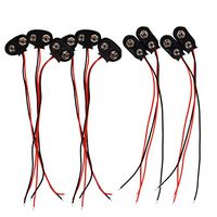 Bleiou 50 Pcs 9V Battery Clip Connector T-Type and I-Type Faux Leather Battery Clip Connector Buckle