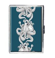 Kraken Octopus Design Stainless Steel ID Cigarettes Case Holder Stylish Credit Card Wallet