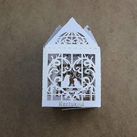 Rzctukltd Love Bird Luxury Lase Cut Wedding Sweets Candy Gift Favour Boxes with Ribbon Table Decorations (50, Whtie)