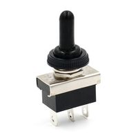 Baomain Car Toggle Switch SPDT Latching (Maintained) ON-Off-ON 3 Pin 3 Position 12V 25A with Waterproof Cover for Auto Car