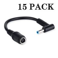 Tip Adapter for HP Connector Converter 7.4x5.0mm to 4.5x3.0mm for HP Stream Spectre Pavilion Envy Elitebook Split Chromebook; DC Dongle for HP Notebook Adapter Replacement Power Cord (15PACK)