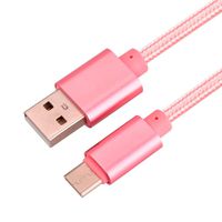 GBSELL 1M USB-C USB 3.1 Type C Data Charge Charging Cable for ZTE Zmax Pro Z981/Google Pixel XL (Pink)
