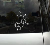 LSD - Psychedelic Drug Acid - Chemical Compound Skeletal Formula - 6" White Vinyl Decal for Car Windows and Laptops