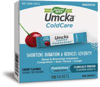 Nature's Way Umcka FastActives Cold Relief Shortens Duration, Cherry Flavored, Rapidly Melts In Your Mouth, Display Pack; 6 Boxes with 10 Packets Each