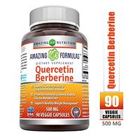 Amazing Formulas Quercetin Berberine - 250mg Berberine and 250mg Quercetin (Non-GMO,Gluten Free) -Potent Anti-oxidant Properties -Supports Heart Health, Energy Production, Immune Function (90 Count)