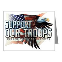 Note Card Support Our Troops US Flag Eagle
