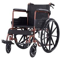 CHENJIU Aluminium Wheelchair, Lightweight and Foldable Frame, Attendant-Propelled Wheelchair, Portable Transit Travel Chair, Removable Footrests, Standard