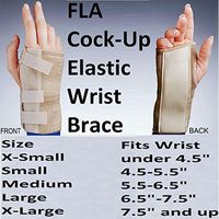 FLA 6" Cock-Up Elastic Wrist Brace Immobolizer Support Large Right