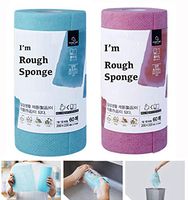 [Hometner] Eco-Friendly Sanitary  Disposable Kitchen Dish Scrubber Home Toner I am a Scratchy loofah. 1day & 1piece_ 1 Pack 60Pieces (2 Pack_1SET)(Mint + Pink)