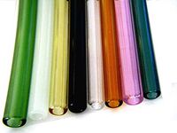 Devardi Glass Boro 8 Glass Drinking Straws, Hand Fire Polished USA, Straight, Mixed Colors, 8mm x 10 Inch