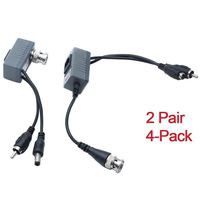 Sscon 2 Pairs HD Video Audio Power Balun Compatible with 1080P/720P TVI AHD CVI Analog CCTV Cameras Network Transceiver Connector CAT5/CAT 6 to BNC
