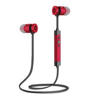 Axiba Force Bluetooth Headphones Wireless Neckband Headset Stereo in-Ear Magnetic Earbuds for Workout (16 Hours Playtime, Built-in Mic, CVC 6.0 Noise Cancelling) (Red)