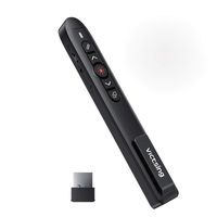 VicTsing Presentation Remote Control with Hyperlink, 2.4GHz Wireless Presenter with Volume Control, Switch Windows. Presentation Clicker 300mAh Rechargeable PowerPoint Clicker for Windows, Mac- Red