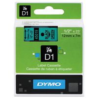 Genuine DYMO 1/2" (12mm) Black on Green D1 Label Tape for Electronic Dymo LabelManager 450D Label Maker