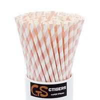 Pink Striped Drinking Paper Straws for Birthday Party Wedding Baby Shower Biodegradable Straw Box of 100