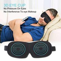 Shineycous Eye Cover Sleeping Mask 3D Contoured Ultralight Eye Mask for Sleeping with Adjustable Strap Travel Blindfold Eyeshade for Men and Women Black