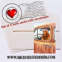 Michael Steddum Dusty Road Irish Setter Note Card Set