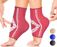 Ankle Compression Socks by SPARTHOS (Pair) – Plantar Fasciitis Sleeves with Arch Support – for Men and Women – Foot Ankle Brace – Relieve Heel Pain, Reduce Swelling, Achilles Tendon Treatment (Pink-M)