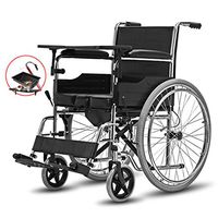 Bedside Commode,Extra-Wide Wheelchair,Folding Toilet Seat Chair,Removable Footrests,Adult Bathroom,for Disabled and Pregnant Women