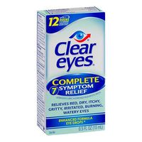 Clear eyes Complete 7 Symptom Relief Astringent/Lubricant/Redness Reliever Eye Drops - 2PC