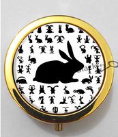 BlackKey Animal Rabbit 3-Compartment Decorative Pocket Gift Box Case Organizer for Pill, Color 2 -1824