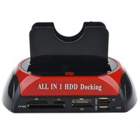 JX2 Dual Slots USB 2.0 to SATA IDE HDD Docking Station with Card Reader for 2.5 3.5 Inch IDE SATA Hard Drive (No Support The WD IED Hard Drive)