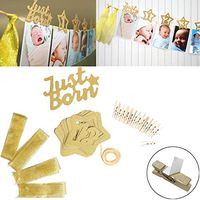 Xisheep Easter Day Home Décor ， Photo Folder Photo Star 12Months Themed Baby First Birthday Party Supplies Decorations Kit Home Decor - Gold