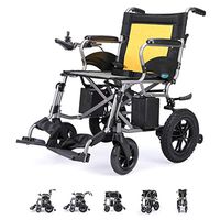 WLPT Electric Wheelchair, Folding Remote Control Motorized Ultra Portable Power Wheelchair Lightweight Aerospace Aluminum Crafted Compact Mobility Aid