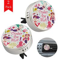 Unicorn Heart Pink Car Aromatherapy Essential Oil Diffuser Crystal Glass Air Freshener Vent Clip Locket with 4 Refill Pads Silver metal Car Diffuser for Aromatherapy 34mm