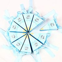 Wedding Candy Box with Ribbons 10pcs/20pcs/50pcs Bridal Favors Sweet Gifts Paper Boxes Anniversary Party Supplies for Guests AQ093 (Blue,10pcs)