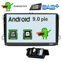 WiFi 9 Inch Android 9.0 Double 2 Din 2GB RAM DSP Car Stereo Video Receiver Radio GPS Navi for VW Golf Polo Passat Tiguan Jetta EOS 1280720 Camera Capacitive Screen