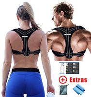 GOVITALIS Premium Posture Corrector for Men Women: German Brand Quality, Comfortable Robust Effective – Bonus Training Manual, Resistance Band, Carrier Bag