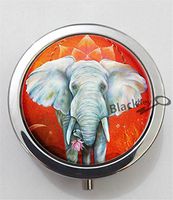 BlackKey White Elephant 3-Compartment Decorative Pocket Gift Box Case Organizer for Pill, Color 1 -2248