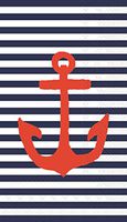 Ideal Home Range 3-Ply Paper Yacht Club, 16 Count Guest Towel Napkins, Blue Anchor, Set of 2