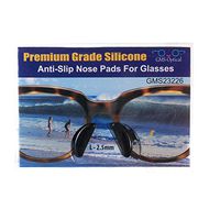 2.5mm X 17mm Non-Slip Eyeglass Nose Pads - GMS Optical® Premium Grade Silicone (2 Pair, Black)