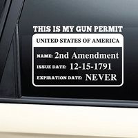 Nashville Decals 2nd Amendment Gun Permit Vinyl Decal Laptop Car Truck Bumper Window Sticker