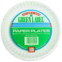 AJM Packaging Uncoated Green Label Paper Plate, 9 inch - 1000 per case.