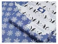 eVincE Large Thick Antarctica Gift Wrapping Paper | for Kids and Adults, for All Occasions | Antarctica Country Flags and Facts | Thoughtful Wraps | Set of 25 Sheets (50 x 70 cms)(Blue)