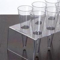 Tableclothsfactory 100 Pcs - Clear 3.5oz Sweet Delights Disposable Plastic Cone w/ 5 Dessert Holder