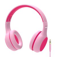 Elepinter Kids Headphones with 85dB Volume Limited Hearing Protection & Music Sharing Function, Tangle-Free Cord, Wired On-Ear Headphone for Children Toddler Teens (Pink Rose)