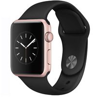 Apple Watch Series 1 Smartwatch 42mm, Rose Gold Aluminum Case/Black Sport Band (Newest Model) (Renewed)