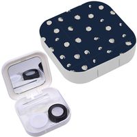 Portable Contact Lens Case Box Travel Kit Mirror + Bottle + Tweezers Container Holder [ Tie Dye Shibori Print ]