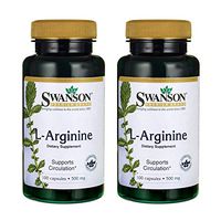 Swanson Amino Acid L-Arginine 500 Milligrams 100 Capsules (2 Pack)