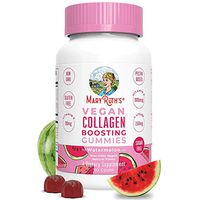 Vegan Collagen Boosting Gummies for Hair Skin & Nail Health by MaryRuth's - Plant Based Supplement w/Lysine Vitamin A, C, Alma Fruit Complex- Animal Peptide & Sugar Free - Watermelon 90 Count