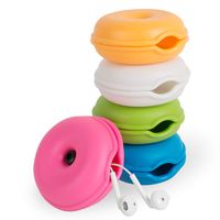 Genmine 5 Pack Cord Keeper Cable Wrap Winder Headphone Cable Holder Box Turtle Organizer Case Earbuds Keeper Headphone Storage Case with 5 Colors