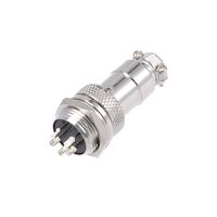uxcell Aviation Connector, 16mm 5P 5A 250V GX16 Waterproof Male Wire Panel Power Chassis Metal Fittings Connector Aviation Silver Tone