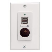 Magnadyne White Wall Mount 2 USB Charging Ports and 12V Power Outlet included with Wall Plate
