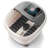 Foot Spa Bath Massager with Heat, 16 Pedicure Spa Motorized Shiatsu Roller Massaging Acupuncture Point, Frequency Conversion, Adjustable Time & Temperature, LED Display