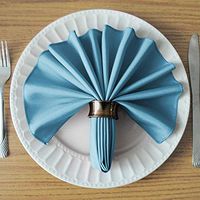 UNIWARESAL Pure Cotton Napkins 16 inch for Dinner Table, Restaurant, Wedding, and Regular Home Uses Ultra Soft Cotton Fabric Pack of 50 - Light Blue